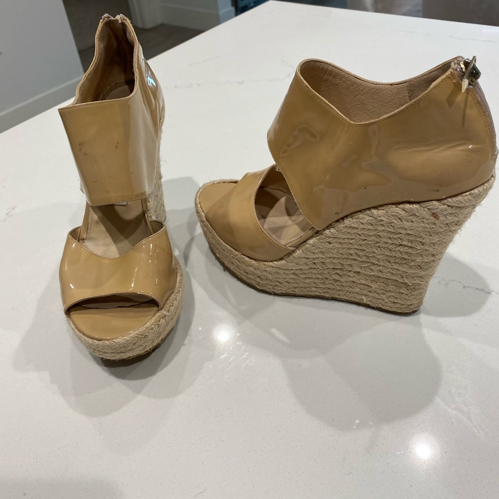 Jimmy Choo patent leather rope wedge